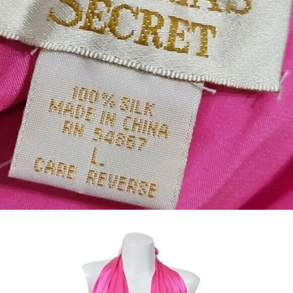 Vintage Victoria's Secret Silk Romper Playsuit L Pink VINTAGE GOLD LABEL - Picture 2 of 3